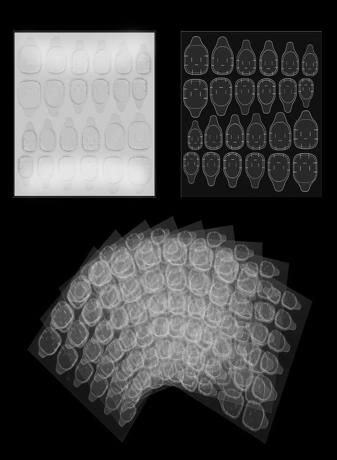 THR3E STROKES Imported Quality 2 Sheet (48pcs) Double-sided Nail Tab Sticker, False Nail Glue Jelly Gel Tape Adhesive Tabs Nail Glue Transparent Flexible Adhesive Fake Nails Tabs sticker - Image 1