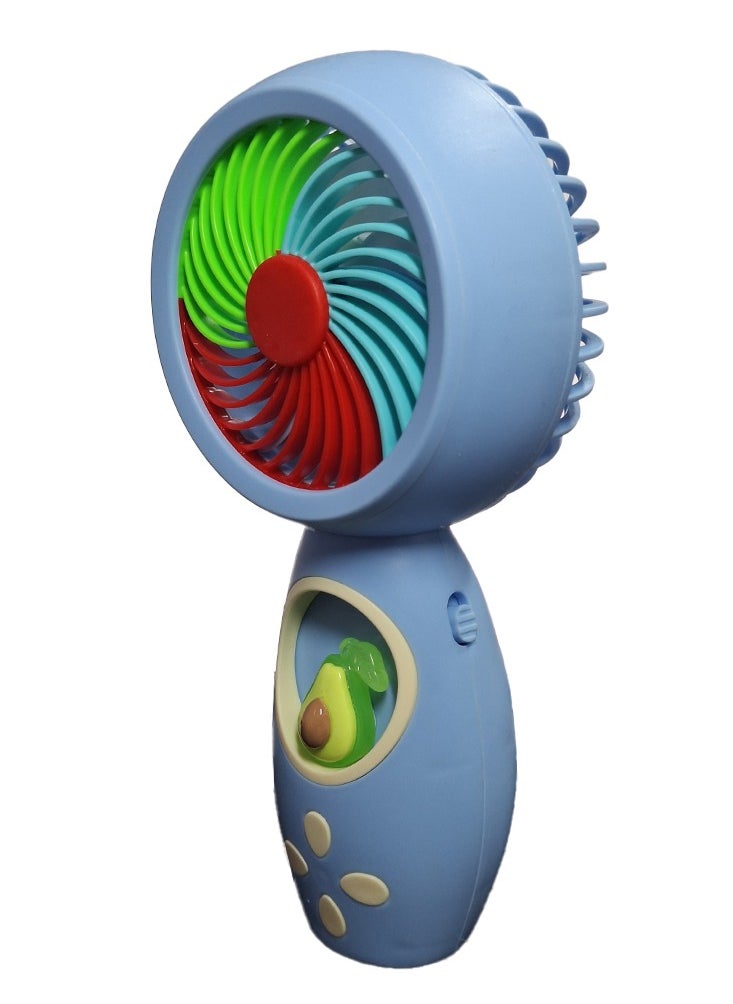Mini handheld fan HQ66-30A , cute design with bright colors, small size and easy to carry by hand or put in bag, equipped with USB rechargeable battery, on/off button one speeds , nice summer and birthday gift for kids and adults, high quality and easy to use
