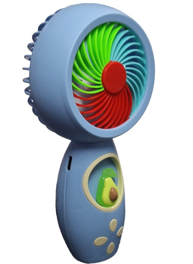 Mini handheld fan HQ66-30A , cute design with bright colors, small size and easy to carry by hand or put in bag, equipped with USB rechargeable battery, on/off button one speeds , nice summer and birthday gift for kids and adults, high quality and easy to use
