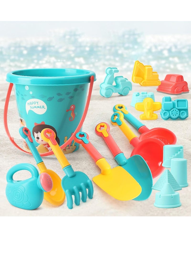 FengSVMA 18pcs Kids Beach Sand Toys Set, Multifunctional and Versatile Sand Castle Toys, Sandbox Toys with Bucket, Shovel, Rake, Sifter, Watering Can, Beach Toys for Kids Boys Girls - Image 3