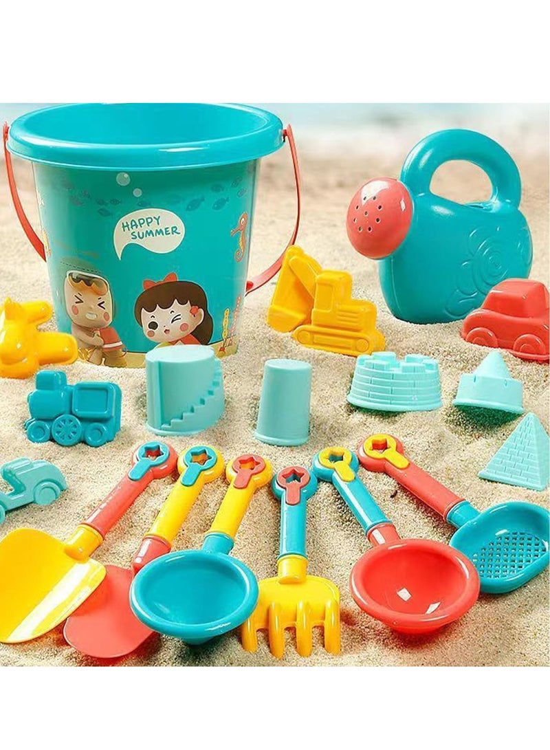 FengSVMA 18pcs Kids Beach Sand Toys Set, Multifunctional and Versatile Sand Castle Toys, Sandbox Toys with Bucket, Shovel, Rake, Sifter, Watering Can, Beach Toys for Kids Boys Girls - Image 4