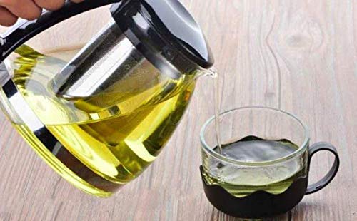 Ezalla HeatResistant Glass Boutique Serving Kettle Filter Tea Coffee Pot Cooking Pot 1Litre - Image 4