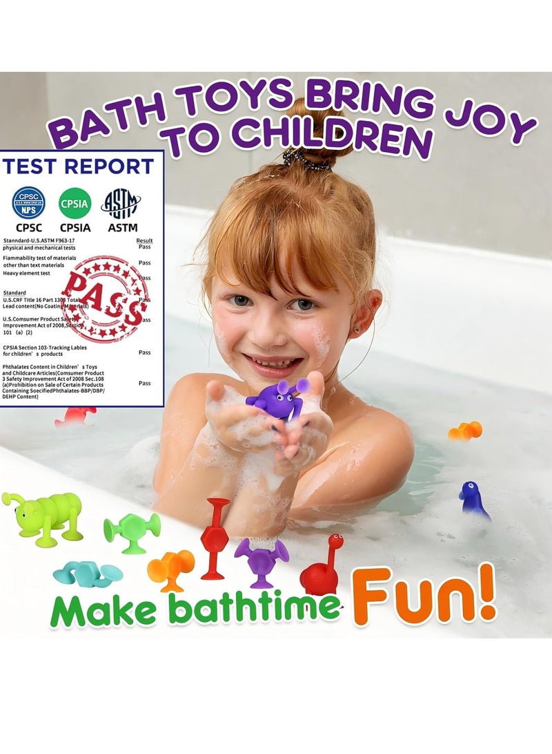 general Bath Toys 27 PCS Suction Toys Sensory Toys for Kids Ages 4-8 Boys Girls Stress Release Toys Travel Toys Suction Cup Toys Silicone - Image 2