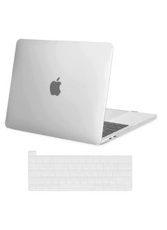 Generic MacBook Pro 13 inch Case 2022 2021 2020-2016 M2 M1 A2338 A2251 A2289 A2159 A1989 A1708 A1706 Plastic Hard Shell Case With Keyboard Cover Skin White Clear  - Image 1