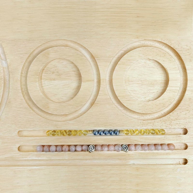 Shubhanjali Shubhanjali Wooden Beads Design Beading Board for Bracelet Necklace Mala and Other Jewelry Design Beads Design Board for DIY Jewelry Making Craft Tray 1 Pieces  - Image 5