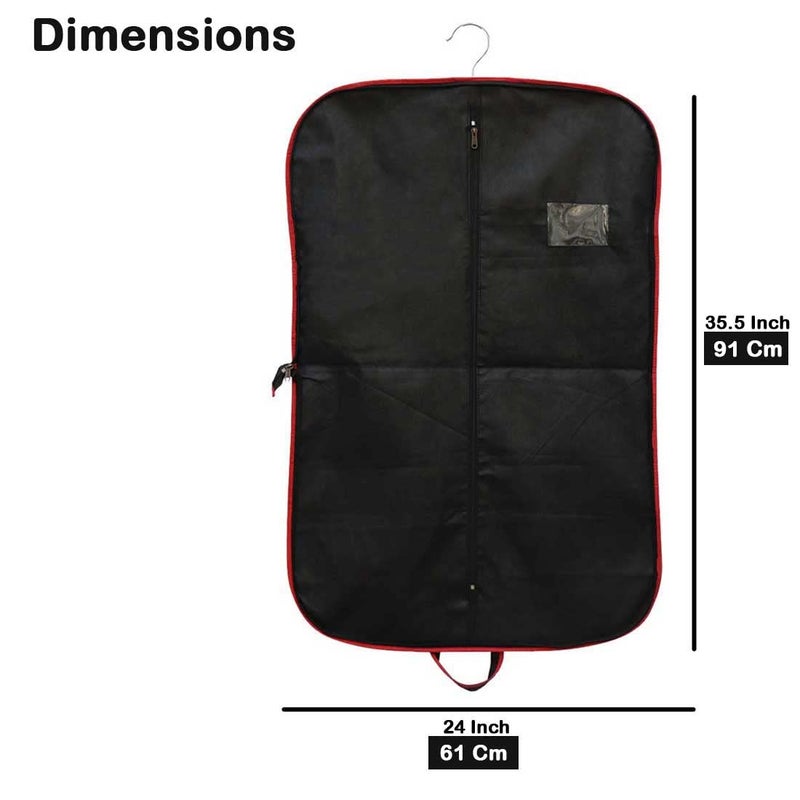 AMAK INC AMAK INC Pack of 5 Non Woven Fabric Foldable Coat CoverBlazer CoverSuit CoverSherwani CoverOrganiser Wardrobe Garments Protector Cover Set Black A31  - Image 3