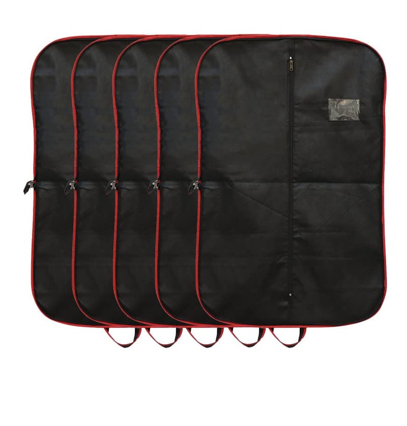 AMAK INC AMAK INC Pack of 5 Non Woven Fabric Foldable Coat CoverBlazer CoverSuit CoverSherwani CoverOrganiser Wardrobe Garments Protector Cover Set Black A31  - Image 1