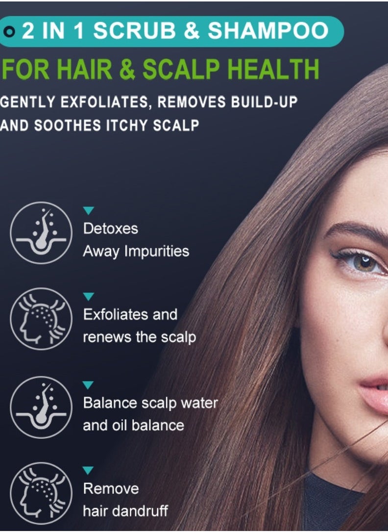 Sevich - 150ml 2 in 1 Bamboo Charcoal Deep Cleansing Scrub and Shampoo Hair Scalp Deep Cleaning Scrub and Shampoo with Bamboo Charcoal Salicylic Acid Deep Cleans Dirt and Controls Oils Scalp Inflammation Scrub - Image 1