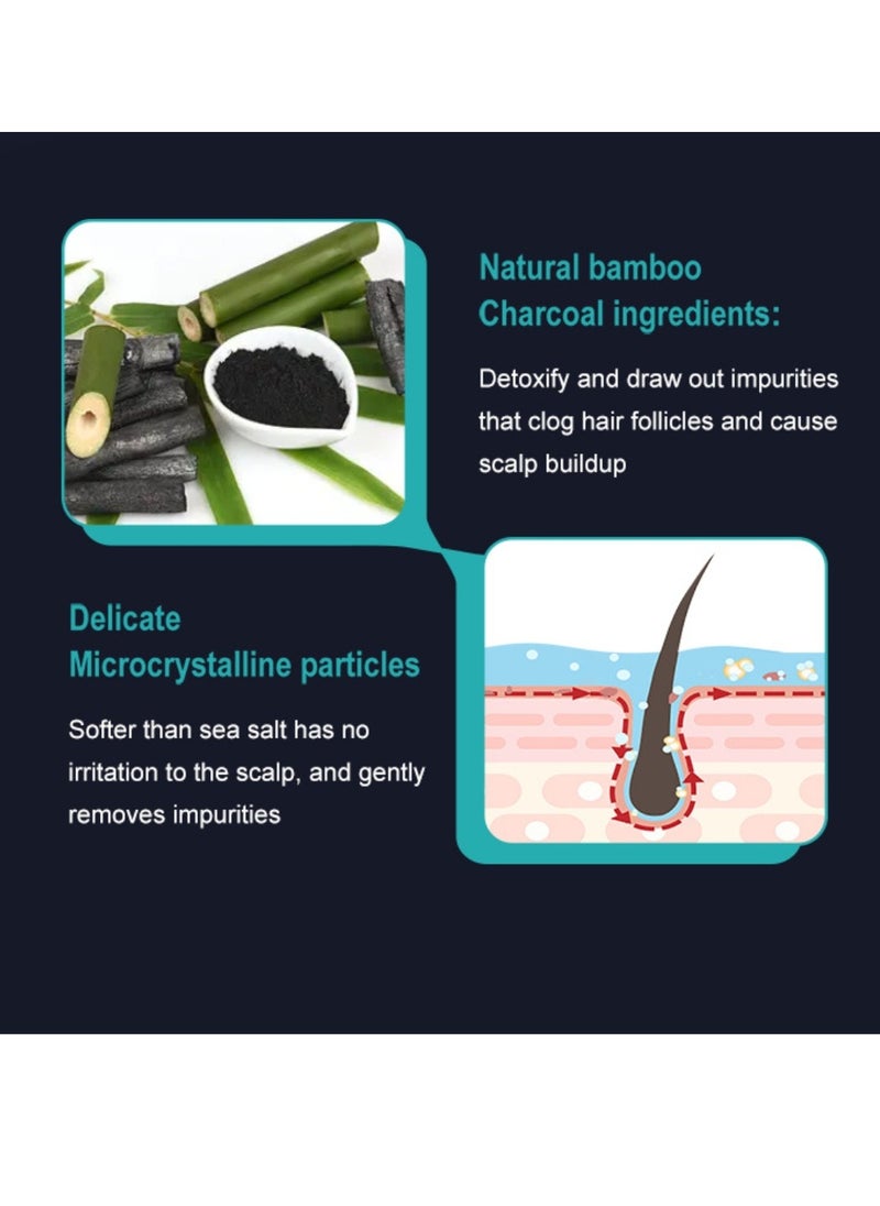 Sevich - 150ml 2 in 1 Bamboo Charcoal Deep Cleansing Scrub and Shampoo Hair Scalp Deep Cleaning Scrub and Shampoo with Bamboo Charcoal Salicylic Acid Deep Cleans Dirt and Controls Oils Scalp Inflammation Scrub - Image 1
