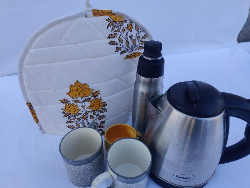 Malan Bai Mandala Tea Cozy Cover Hand Block Winter Tea Cozy Cotton Tea Kettle Warmer Pot Cover Hot Coffee Cover Handamde Kitchen Décor Brand: Malan Bai (Pattern 29) - Image 5