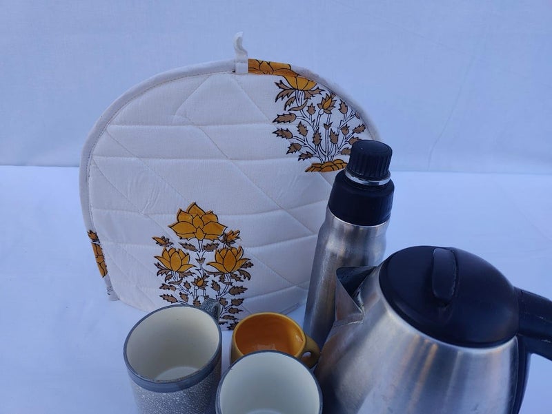 Malan Bai Mandala Tea Cozy Cover Hand Block Winter Tea Cozy Cotton Tea Kettle Warmer Pot Cover Hot Coffee Cover Handamde Kitchen Décor Brand: Malan Bai (Pattern 29) - Image 1