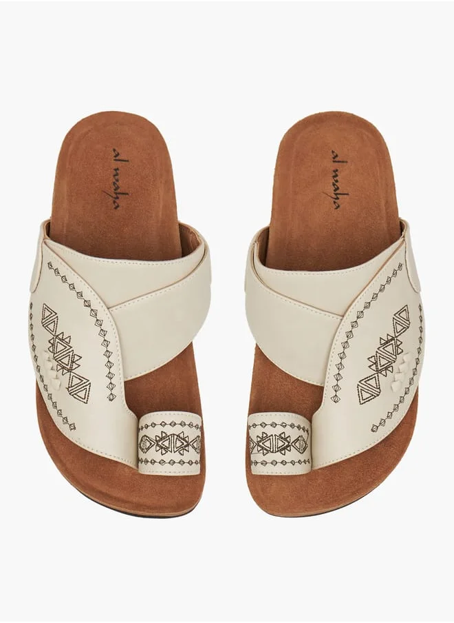 Al Waha Boys Embroidered Slip-On Arabic Sandals
