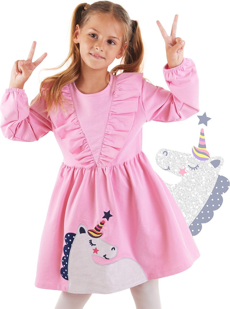 Denokids Ruffled Unicorn Dress  - Image 1