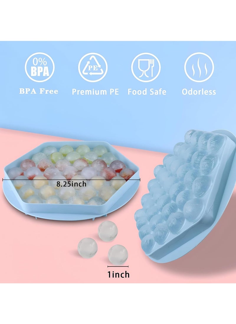 Generic Round Ice Cube Tray With Lid,Mini Circle Ice Ball Maker Mold for Freezer,1 in X 74PCS Sphere Ice Chilling Cocktail Tea & Coffee (2 Packs)  - Image 4