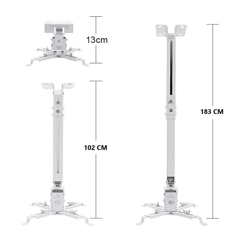XTECTORVIEW Adjustable Projector Ceiling Mount Stand | 52 to 60 Inch (5 Feet) Extendable Bracket | Universal Tilt, Swivel & Rotate Wall/Ceiling Projector Mount | Heavy-Duty Frame - Image 2