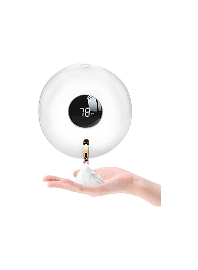 Automatic Soap Dispenser, Touchless Waterproof Hand Soap Dispenser Foaming Soap Dispenser Wall-Mounted Rechargeable Sensor Soap Dispenser for Kitchen Bathroom Hotel School (White) - Image 1