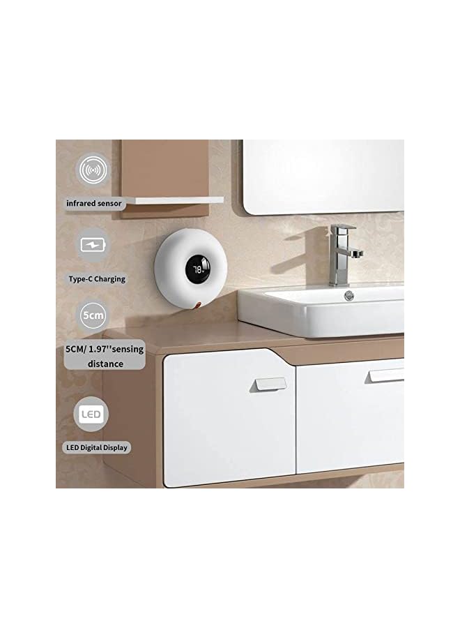 Automatic Soap Dispenser, Touchless Waterproof Hand Soap Dispenser Foaming Soap Dispenser Wall-Mounted Rechargeable Sensor Soap Dispenser for Kitchen Bathroom Hotel School (White) - Image 2