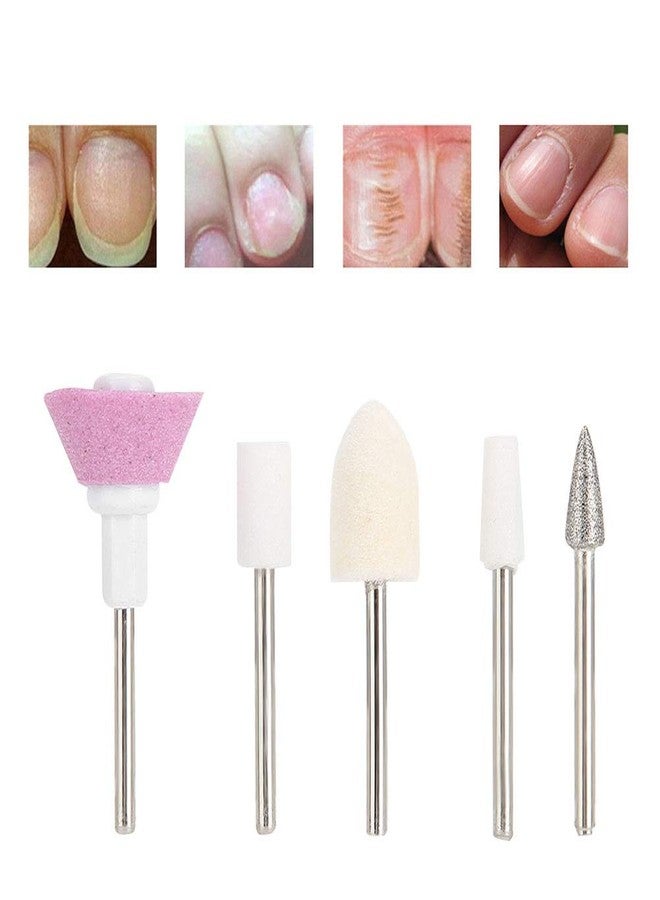 Zetiling 7 Piece Ceramic Nail Drill Bits Set with Grinding Wheel, Rotary Burr Accessories for Manicure and Pedicure Tools - Image 1