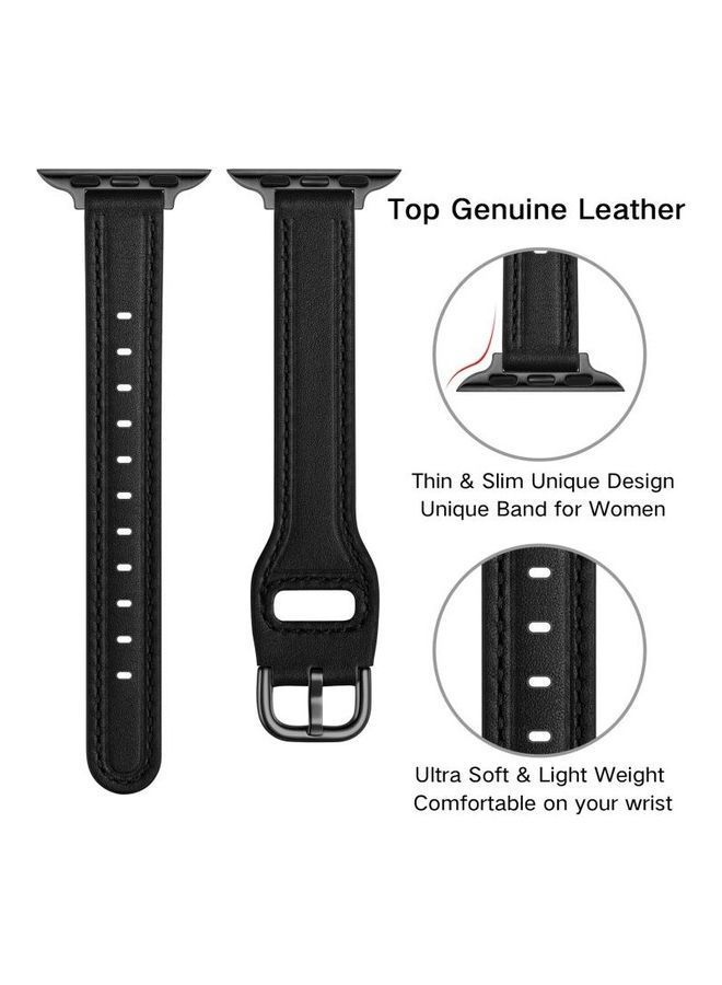 نيبمينينت سوار بديل من الجلد بتصميم سماء مليئة بالنجوم لساعة أبل ووتش سيريز 7/6/SE/5/4/3/2/1 مقاس 38/40/41 مم أسود - Image 4