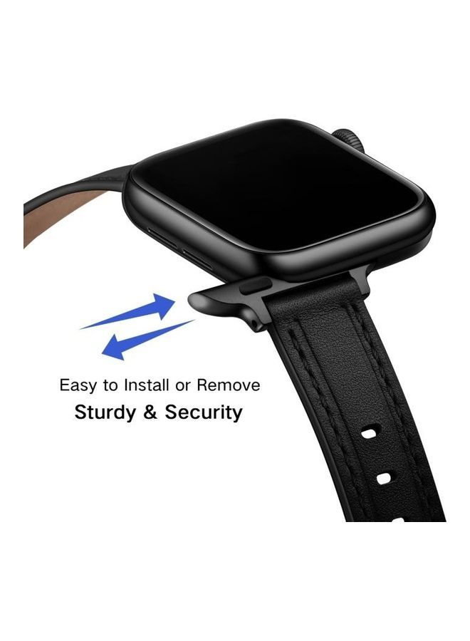 نيبمينينت سوار بديل من الجلد بتصميم سماء مليئة بالنجوم لساعة أبل ووتش سيريز 7/6/SE/5/4/3/2/1 مقاس 38/40/41 مم أسود - Image 5