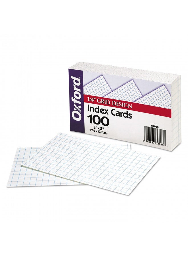Esselte Oxford Grid Design Index Cards, 3 x 5 Inches, White, 100 per pack (02035EE) - Image 2