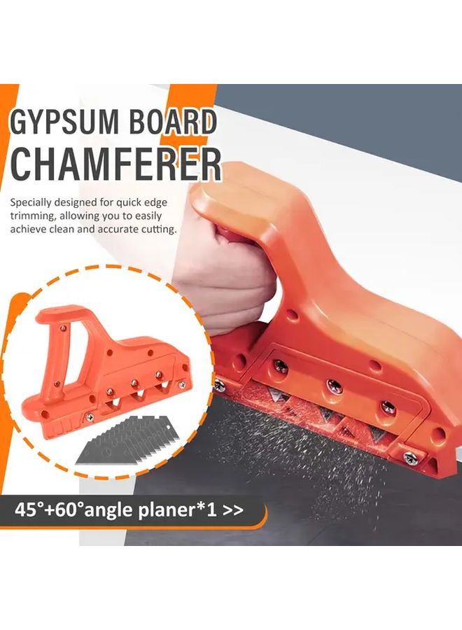 Drywall Chamfer Trimmer 45 60 Degree Manual Planer With 10 Stainless Steel Blades - Image 3