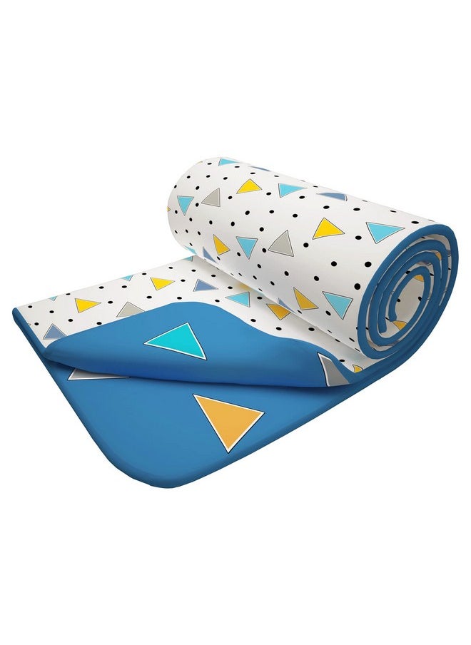 Story@Home Story@Home Comforter Double Bed |100% Cotton Blanket |150GSM, 225 X 240cm | AC Comforter Double Bed | Blue Blanket, Geometric Pattern Quilt For Double bed | Duvet | Dohar | Perfect for Festive Gifting| TC - 150  - Image 1