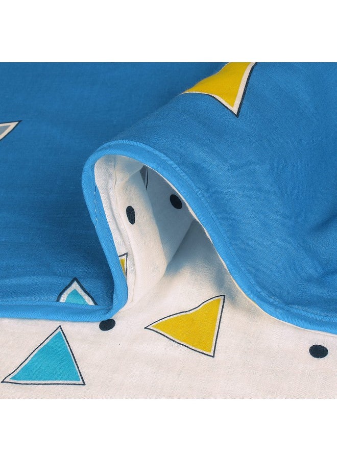 Story@Home Story@Home Comforter Double Bed |100% Cotton Blanket |150GSM, 225 X 240cm | AC Comforter Double Bed | Blue Blanket, Geometric Pattern Quilt For Double bed | Duvet | Dohar | Perfect for Festive Gifting| TC - 150  - Image 5