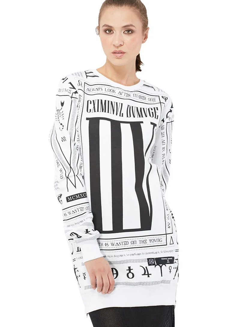 CRIMINAL DAMAGE Scorpian Long Line Sweater