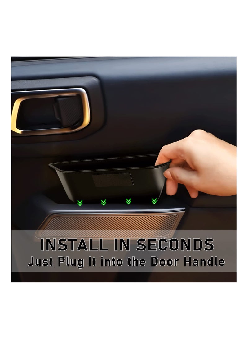 SOLARAE 2PCS Door Side Storage Box Handle Container Compatible with Ford Bronco 2021 2022 Car Interior Accessories Front Door Side Armrest Phone Pocket Organizer - Image 4