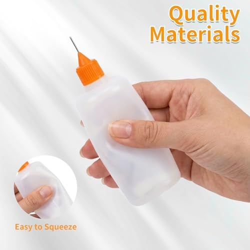 Goodma 30 Pcs Mixed Sized Precision Tip Applicator Bottles with Multicoloured Tips, Comes with 5 Pcs Mini Funnel for DIY Quilling Craft, Acrylic Painting, Small Gluing Projects, Oiler Bottle - Image 3