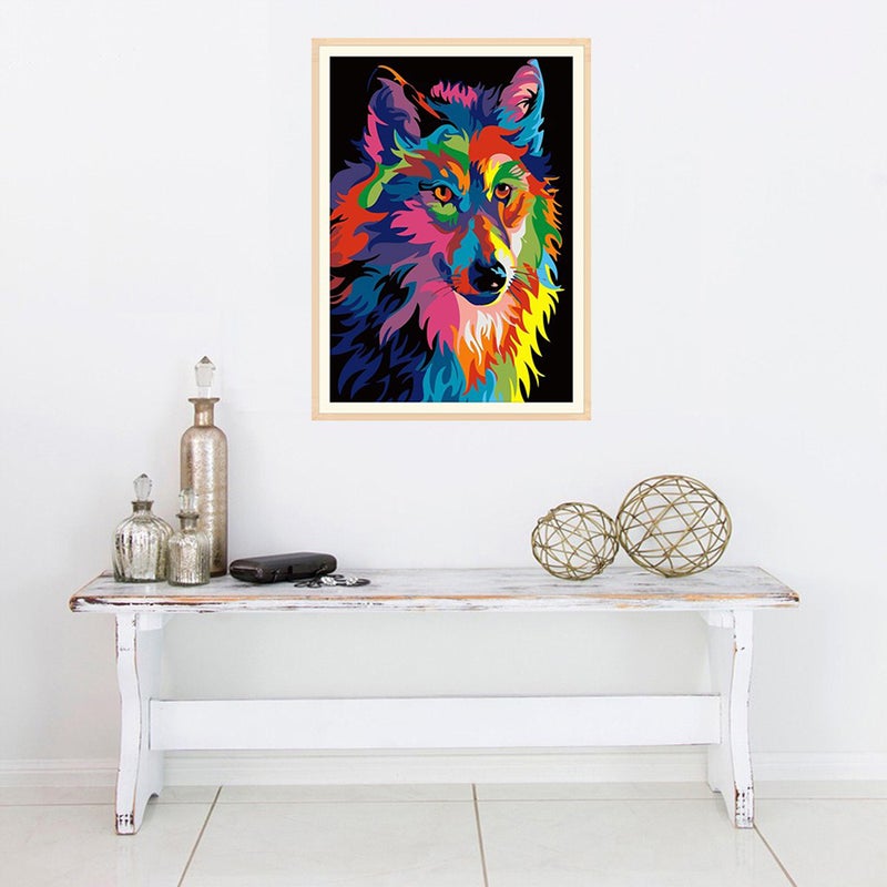 Diamond Painting DIY 5D Wolf Diamond Painting Cube Round Shape Full Drilled Diamond Paintings Kits Arts Craft for Room Wall Decoration - Image 3