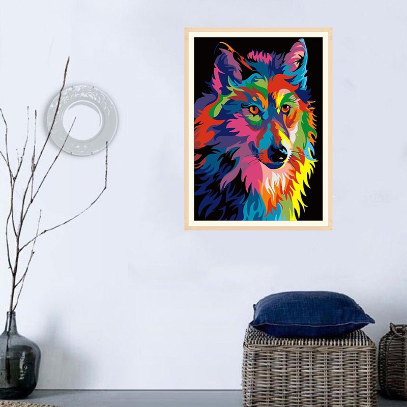 Diamond Painting DIY 5D Wolf Diamond Painting Cube Round Shape Full Drilled Diamond Paintings Kits Arts Craft for Room Wall Decoration - Image 4