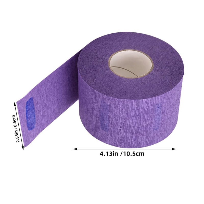 Disposable Stretchy Paper Neck Strips For Salon Haircut Hairdressing And Hair Dye Purple 5 Rolls - Image 3