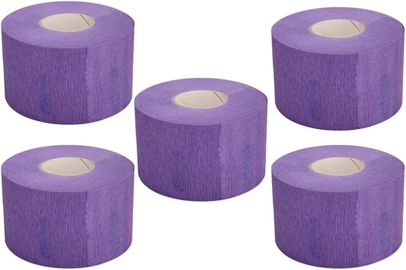 Disposable Stretchy Paper Neck Strips For Salon Haircut Hairdressing And Hair Dye Purple 5 Rolls - Image 1