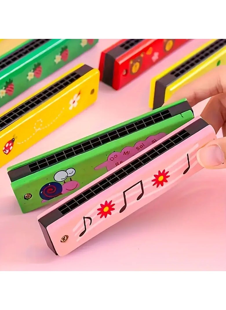 Generic Children's harmonica, 16 hole double row lightweight cartoon harmonica, children's harmonica, adult beginner instrument toy  - Image 1