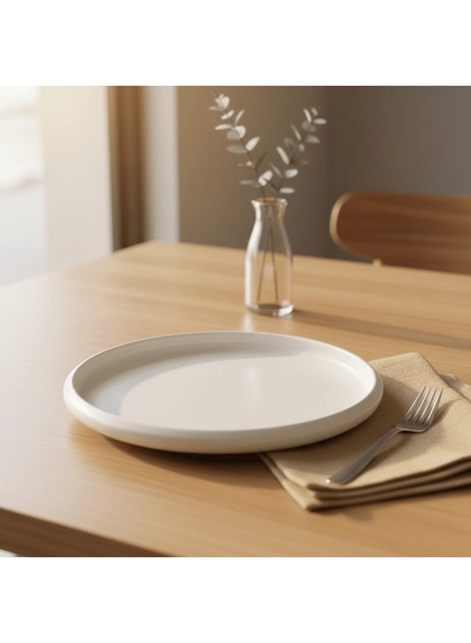 AKDC Luhpar white Solid Matt Ceramic Side Plate – 22.1 cm - Image 2