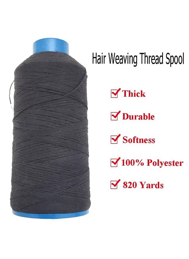 BLUPLE - Professional Thick Weaving Thread 1 Pc For Making Wig Sewing Hair Weft Hair Weave Extension Black (1Pc Black Thread) - Image 1