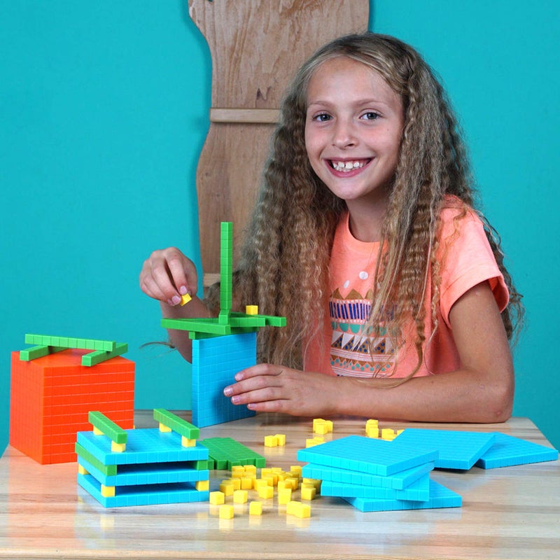 Simply magic 131 PCS Base Ten Blocks for Math  Place Value Blocks Base 10 Math Manipulatives K3 Math Counters Number Blocks Math Cubes for Kids Counting Blocks  Kindergarten 1st 2nd 3rd Grade - Image 3