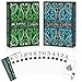 Wkchxd Playing Cards Plastic Playing Cards Waterproof Deck of Cards 2 Pack Large Print Playing Card for Seniors Adults Premium Poker Cards Set for Beach Pool Party Trip Camping Games Blue Green - Image 2