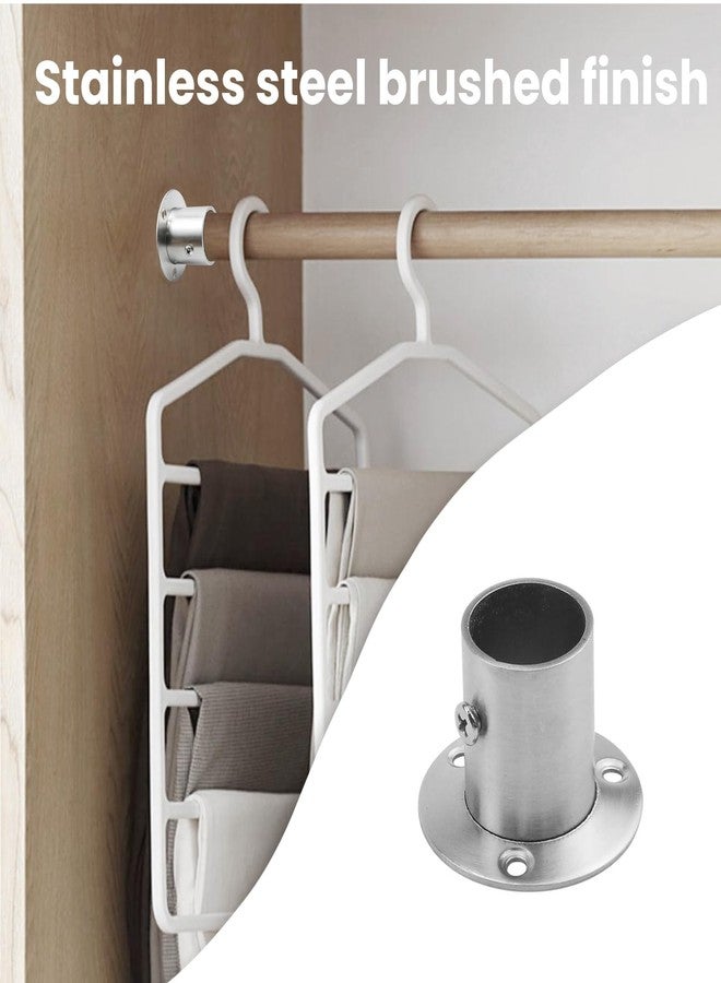 Antrader 4-Pack Stainless Steel Closet Rod Flange- 1 Inch Dia. Adjustable Socket Bracket Support Holder for Pipe - Image 3