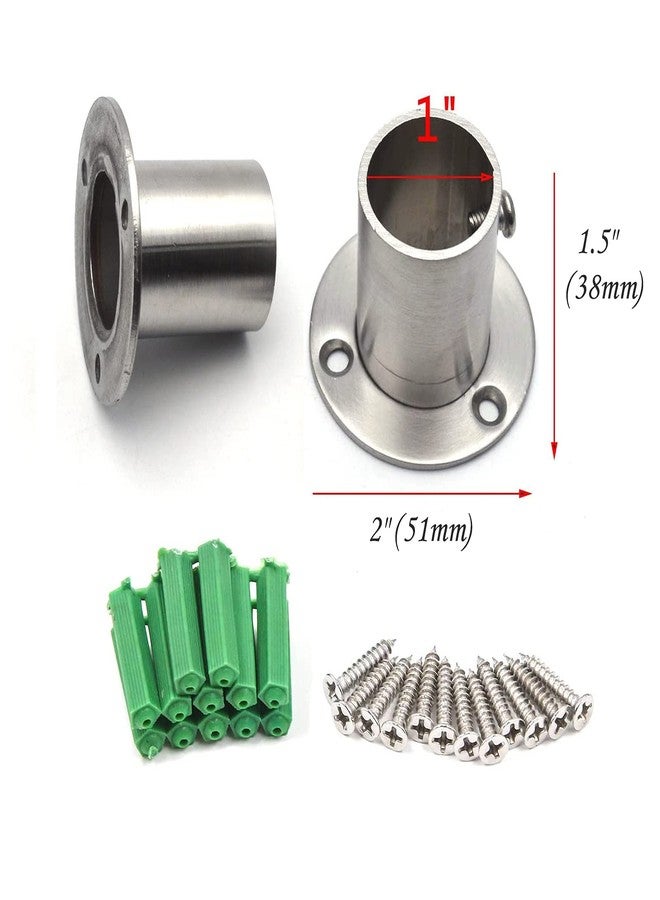 Antrader 4-Pack Stainless Steel Closet Rod Flange- 1 Inch Dia. Adjustable Socket Bracket Support Holder for Pipe - Image 2