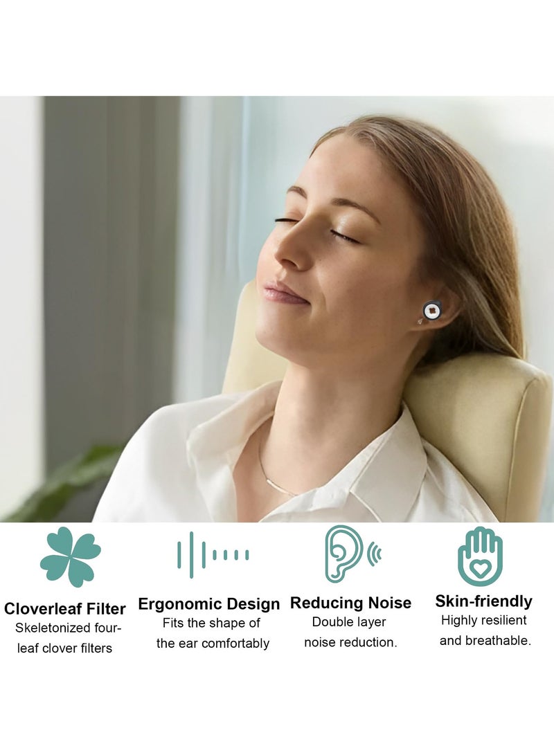 SYOSI 2 Pairs Earplugs for Noise, Hidden Noise Cancelling Earplugs for Hearing Protection, Quiet Earplugs, Reusable Silicone Earplugs for Sleeping, Concerts, Snoring, Travelling, Studying, Working