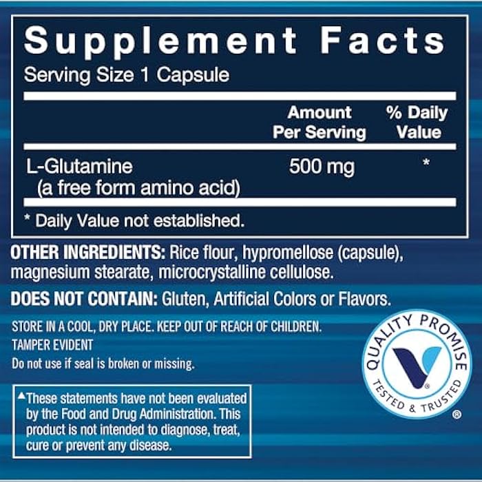 BODYTECH Glutamine Capsules - Supports Muscle Recovery, Immune Health & Exercise Performance (100 Capsules) - Image 2