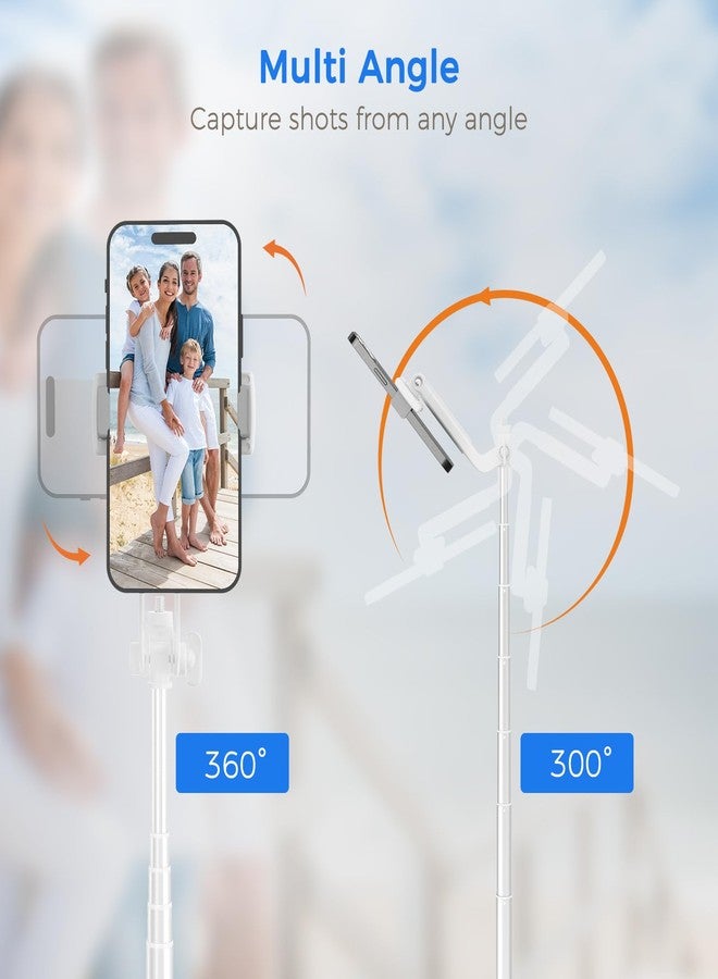 Liphisy Selfie Stick Travel Tripod for Cell Phone with Remote Control and Phone Holder, Extendable Selfie Stick for iPhone, iPhone Tripod for Video Recording, Cell Phone Tripod Stand, 50 Inch, White - Image 4