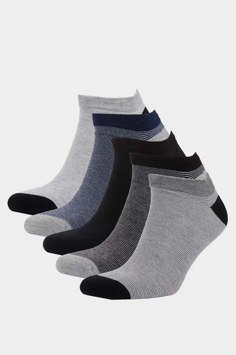 ديفاكتو Man Striped 5 Piece Bamboo Short Socks