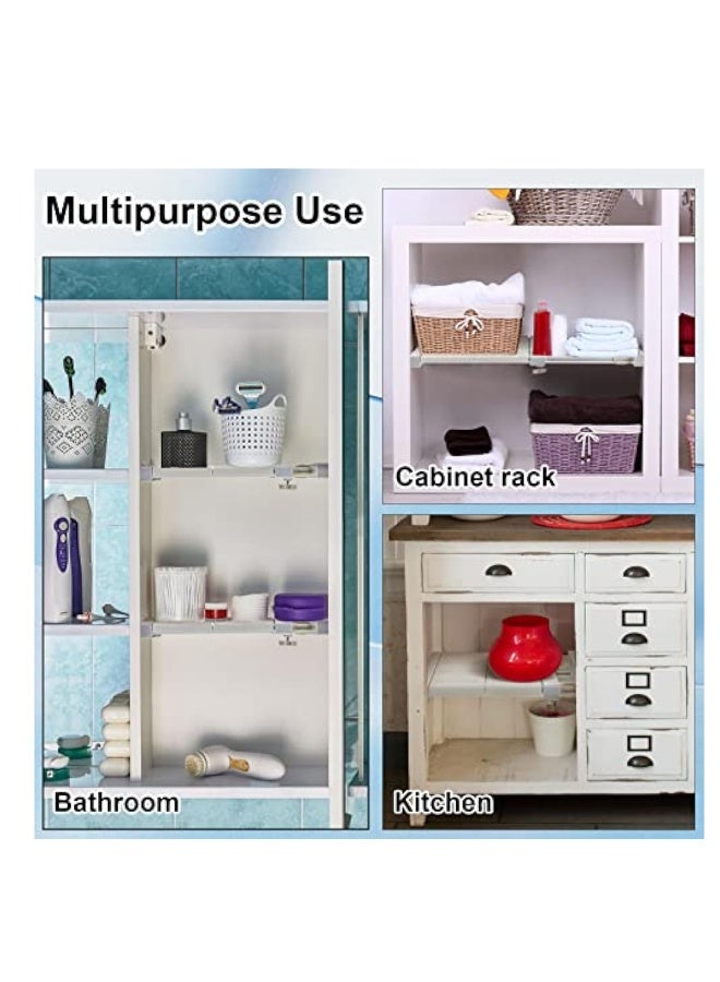 2Pcs Shelf Dividers, Scalable Layered Separator, Adjustable Storage Rack Shelf, Locker Shelf Organizer, Shelf Divider for Clothes Purses Separators, Expandable Closet Shelves Tension Shelf and Rod  - Image 2