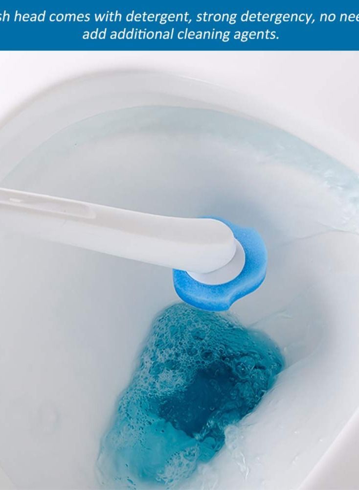 Disposable Toilet Wand Heads Brush, Hands-free Rotating Head with Cleaning Refills,Built In Cleaner Refills Brush(Only 8 Head) - Image 2