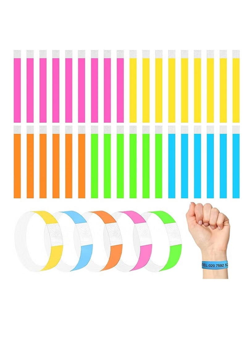Wristbands For Events Colored Paper 100Pcs 25Cm Custom Entry Neon For Security Parties Festivals 5 Colors - Image 1