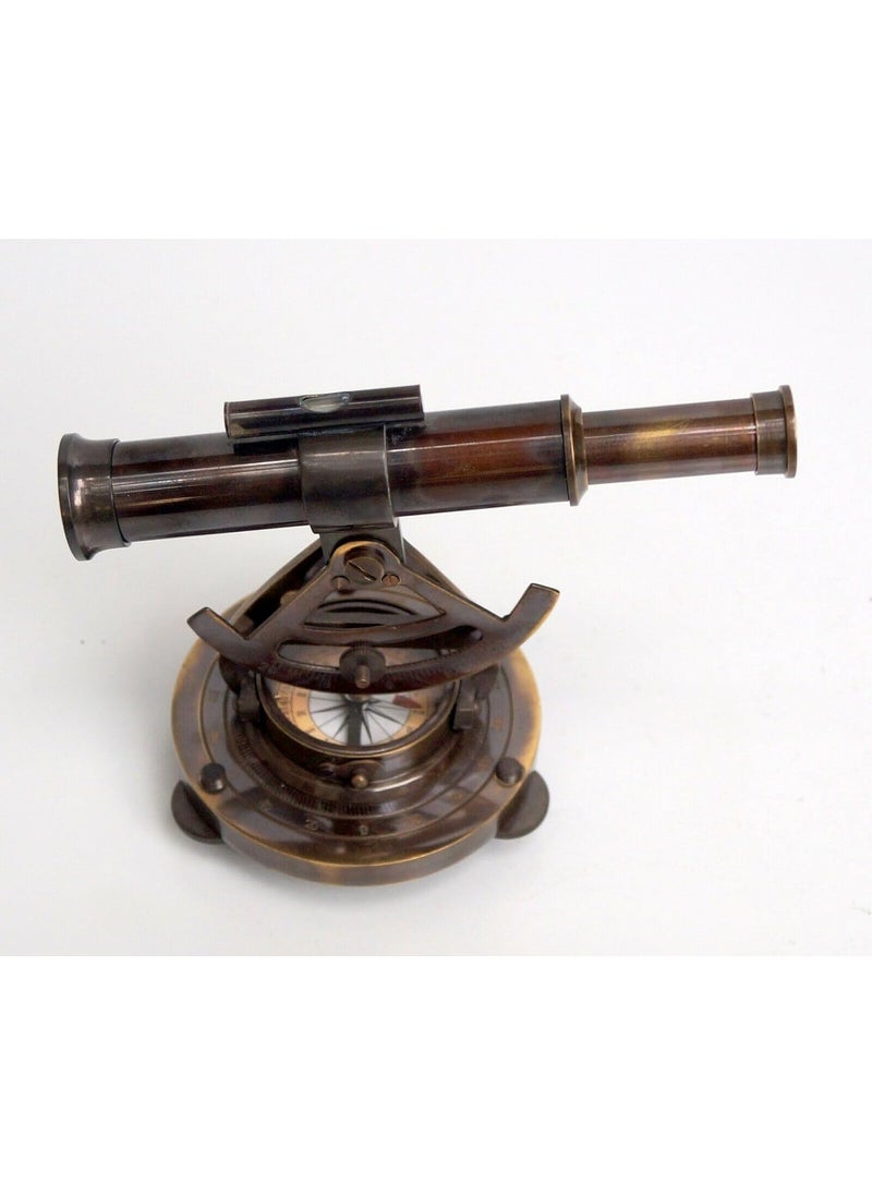 APAX APAX Premium Brass Nautical Alidade Telescope with Compass Survey Instruments Antique Maritime Navigation Tool Precision for Collectors and Adventurers  - Image 4